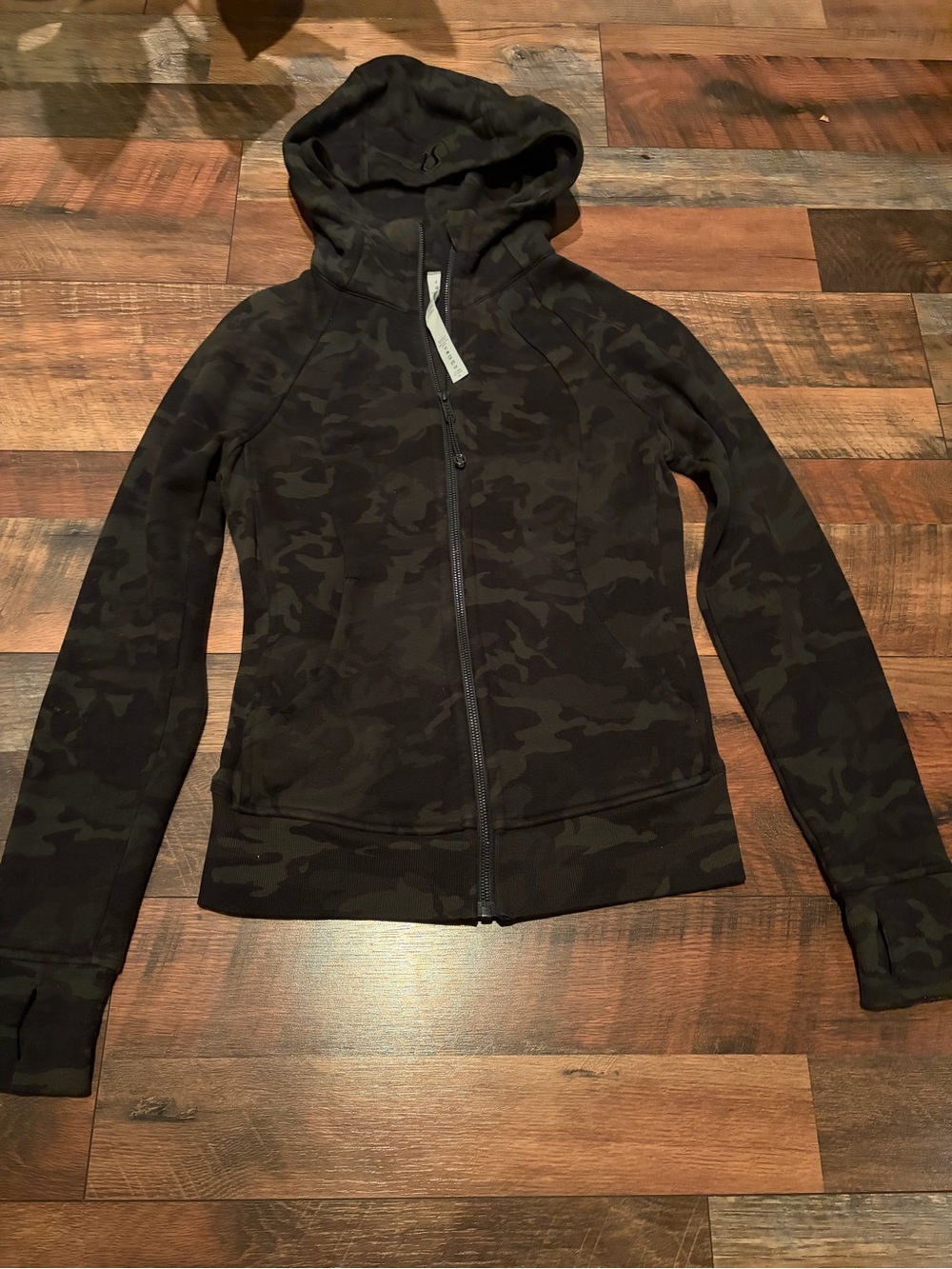 Women's Lululemon Black Camo Scuba Zip-Up Hoodie